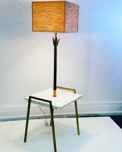 Tommi Parzinger Exceptional Marble Brass Metal Floor Lamp Table Attributed to Parzinger - 885150