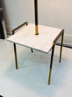 Tommi Parzinger Exceptional Marble Brass Metal Floor Lamp Table Attributed to Parzinger - 885158