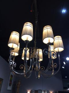 Tommi Parzinger Highly Important Rare Tommi Parzinger Hand Made Nickel Finish Chandelier - 1367664