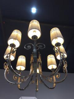 Tommi Parzinger Highly Important Rare Tommi Parzinger Hand Made Nickel Finish Chandelier - 1367669