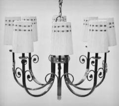 Tommi Parzinger Highly Important Rare Tommi Parzinger Hand Made Nickel Finish Chandelier - 1367691