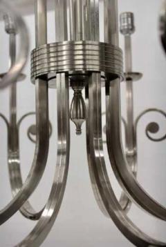 Tommi Parzinger Highly Important Rare Tommi Parzinger Hand Made Nickel Finish Chandelier - 1367695