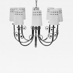Tommi Parzinger Highly Important Rare Tommi Parzinger Hand Made Nickel Finish Chandelier - 1370147