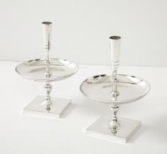 Tommi Parzinger Large Tommi Parzinger Polished Nickel Candlesticks - 4296709