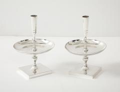 Tommi Parzinger Large Tommi Parzinger Polished Nickel Candlesticks - 4296717