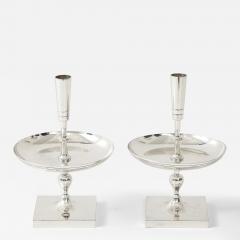 Tommi Parzinger Large Tommi Parzinger Polished Nickel Candlesticks - 4297153