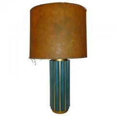 Tommi Parzinger Leather Fluted Table Lamp in the Style of Tommi Parzinger - 574412