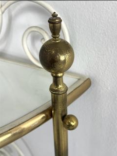 Tommi Parzinger MID CENTURY EXCEPTIONAL HOLLYWOOD REGENCY BRASS AND MILK GLASS CORNER ETAGERE - 3450715