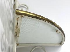 Tommi Parzinger MID CENTURY EXCEPTIONAL HOLLYWOOD REGENCY BRASS AND MILK GLASS CORNER ETAGERE - 3450716