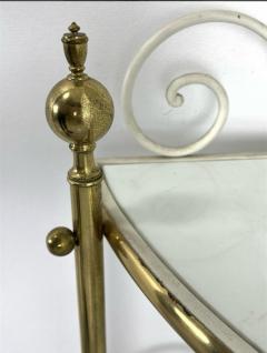 Tommi Parzinger MID CENTURY EXCEPTIONAL HOLLYWOOD REGENCY BRASS AND MILK GLASS CORNER ETAGERE - 3450717