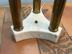 Tommi Parzinger MID CENTURY MODERN BRASS AND MARBLE LAMP WITH ORIGINAL UNUSUAL SHADE - 3168050