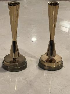 Tommi Parzinger MID CENTURY PAIR OF BRASS CANDLESTICKS IN THE MANNER OF TOMMI PARZINGER - 3617427