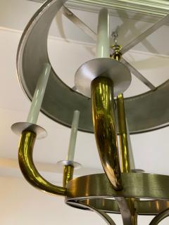 Tommi Parzinger MODERNIST NICKEL AND BRASS CHANDELIER BY TOMMI PARZINGER - 1656792