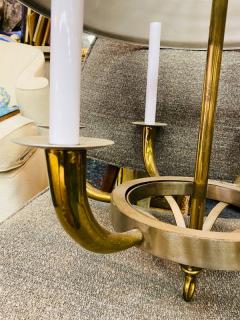 Tommi Parzinger MODERNIST NICKEL AND BRASS CHANDELIER BY TOMMI PARZINGER - 1656795