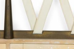 Tommi Parzinger Mid Century American Brass and Leather King Size Headboard - 4635890