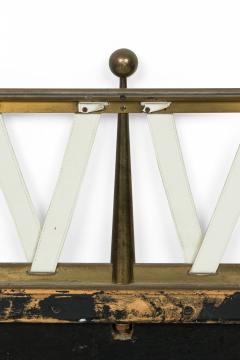 Tommi Parzinger Mid Century American Brass and Leather King Size Headboard - 4635893