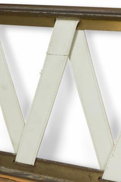 Tommi Parzinger Mid Century American Brass and Leather King Size Headboard - 4635894