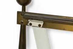 Tommi Parzinger Mid Century American Brass and Leather King Size Headboard - 4635895