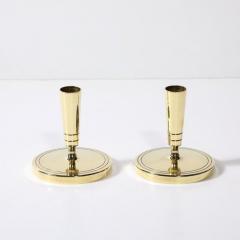 Tommi Parzinger Mid Century Brass Candleholders signed Tommi Parzinger for Dorlyn Silversmiths - 3925877