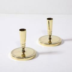 Tommi Parzinger Mid Century Brass Candleholders signed Tommi Parzinger for Dorlyn Silversmiths - 3925880