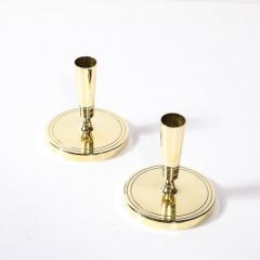 Tommi Parzinger Mid Century Brass Candleholders signed Tommi Parzinger for Dorlyn Silversmiths - 3925905