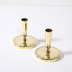 Tommi Parzinger Mid Century Brass Candleholders signed Tommi Parzinger for Dorlyn Silversmiths - 3925908