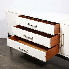 Tommi Parzinger Mid Century Cream Lacquer w Black Lacquer Supports Sideboard by Tommi Parzinger - 4654289