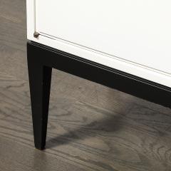 Tommi Parzinger Mid Century Cream Lacquer w Black Lacquer Supports Sideboard by Tommi Parzinger - 4654294