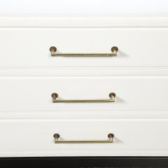 Tommi Parzinger Mid Century Cream Lacquer w Black Lacquer Supports Sideboard by Tommi Parzinger - 4654310