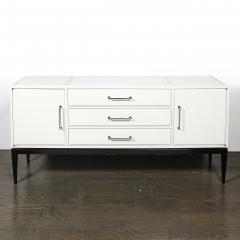 Tommi Parzinger Mid Century Cream Lacquer w Black Lacquer Supports Sideboard by Tommi Parzinger - 4654325
