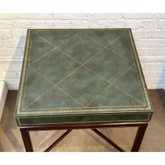 Tommi Parzinger Mid Century Modern Tommi Parzinger Green Leather Occasional Table - 3059224