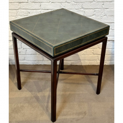 Tommi Parzinger Mid Century Modern Tommi Parzinger Green Leather Occasional Table - 3059234