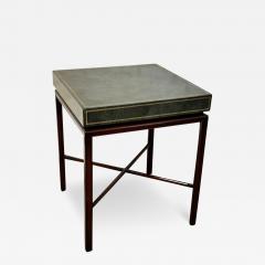 Tommi Parzinger Mid Century Modern Tommi Parzinger Green Leather Occasional Table - 3064820
