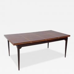 Tommi Parzinger Modern Mahogany and Maple Parquetry Inlaid Dining Table by Tommi Parzinger - 4710516