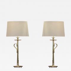 Tommi Parzinger PAIR OF VINTAGE BRASS CANDLESTICK LAMPS - 2504528