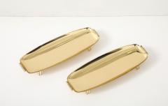 Tommi Parzinger Pair Tommi Parzinger Brass Serving Trays - 4418280