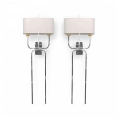 Tommi Parzinger Pair of Chrome Wall Lights Sconces Style of Tommi Parzinger - 4163253