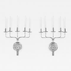 Tommi Parzinger Pair of Elegant 5 Arm Candle Sconces by Tommi Parzinger - 195303