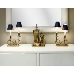 Tommi Parzinger Pair of Elegant Brass Lamps in the Manner of Tommi Parzinger 1950s - 3274957