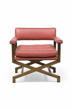 Tommi Parzinger Pair of Upholstered Campaign Armchairs Attributed to Tommi Parzinger - 4274019