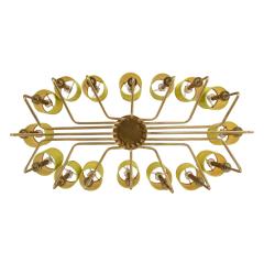 Tommi Parzinger Parzinger Style Large and Impressive Chandelier in Brass 1950s - 2968525