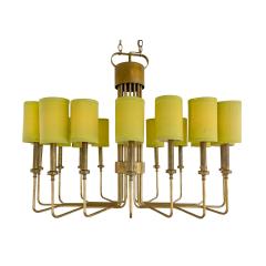 Tommi Parzinger Parzinger Style Large and Impressive Chandelier in Brass 1950s - 2968529