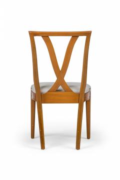 Tommi Parzinger Set of 6 Mid Century Maple Upholstered Dining Chairs Tomlinson  - 4273487