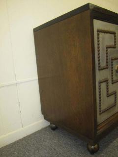 Tommi Parzinger Stunning Pair of Parzinger Style Brass Studded Petite Credenza Mid Century - 1600571