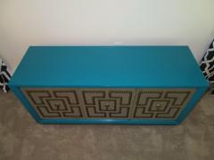 Tommi Parzinger Stunning Petite Parzinger Style Studded Console Credenza Mid Century Modern - 1435295