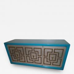 Tommi Parzinger Stunning Petite Parzinger Style Studded Console Credenza Mid Century Modern - 1438520