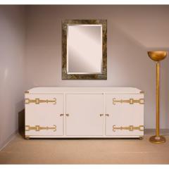 Tommi Parzinger Tommi Parzinger 3 Door Credenza with Iconic Engraved Brass Hardware 1950s - 4343257