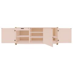 Tommi Parzinger Tommi Parzinger 3 Door Credenza with Iconic Engraved Brass Hardware 1950s - 4343263