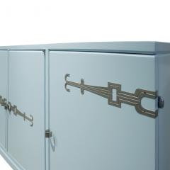 Tommi Parzinger Tommi Parzinger 4 Door Blue Cabinet with Iconic Hardware 1960s - 859263