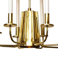 Tommi Parzinger Tommi Parzinger 8 Arm Chandelier with Leaf Motif in Brass 1950s - 2252281